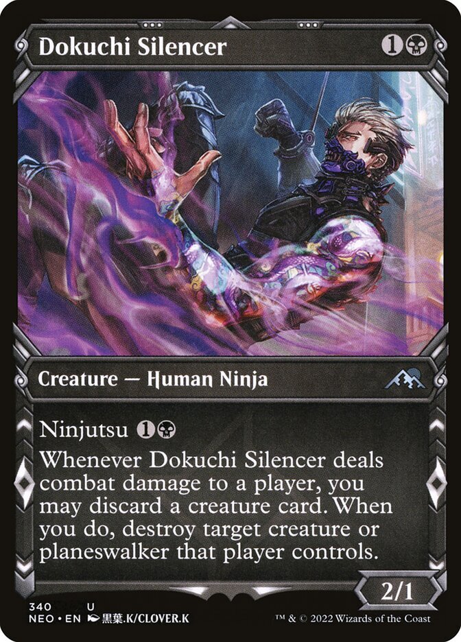Dokuchi Silencer (340) Showcase Kamigawa: Neon Dynasty x4 4x NEO MTG Magic