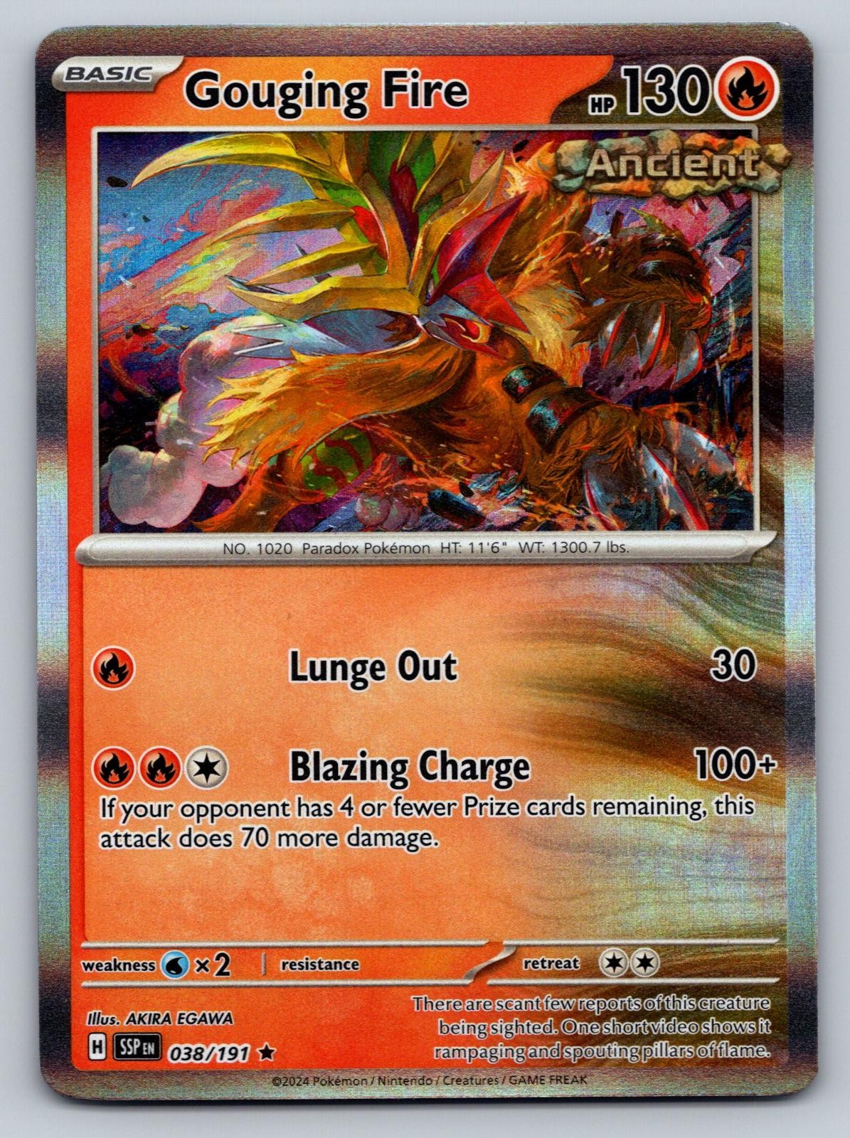 Gouging Fire 038/191 Rare Surging Sparks Pokemon Holo Near Mint