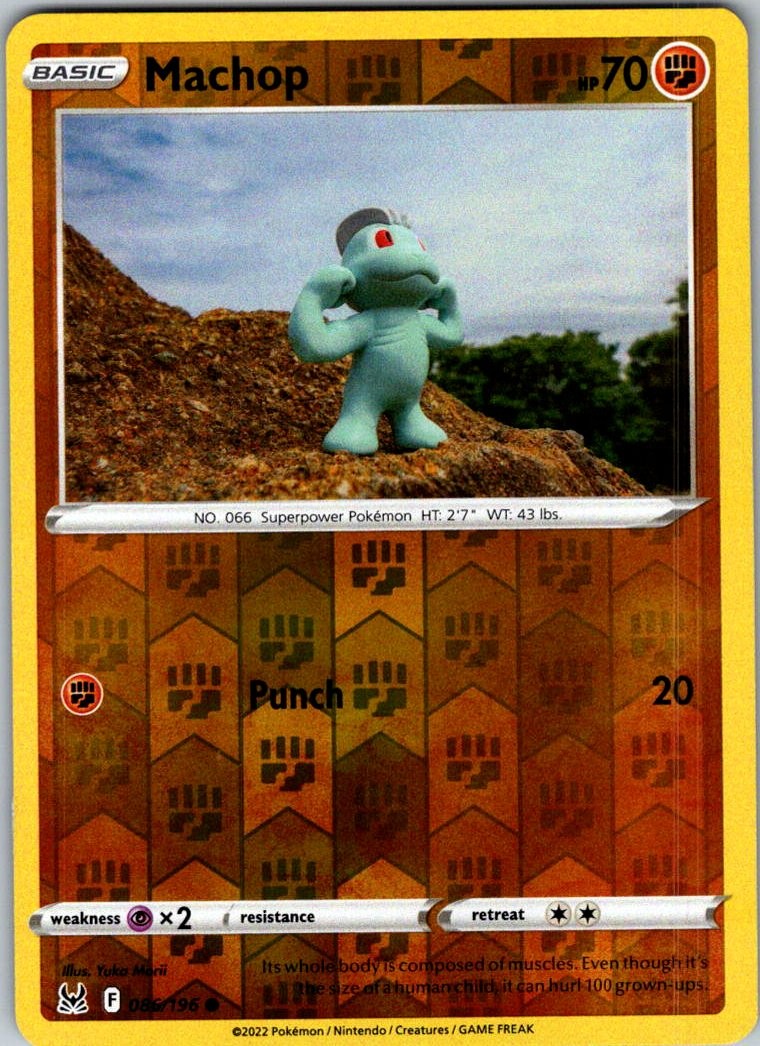 Pokemon Machop Reverse Holo Common SWSH11: Lost Origin 086/196 NM