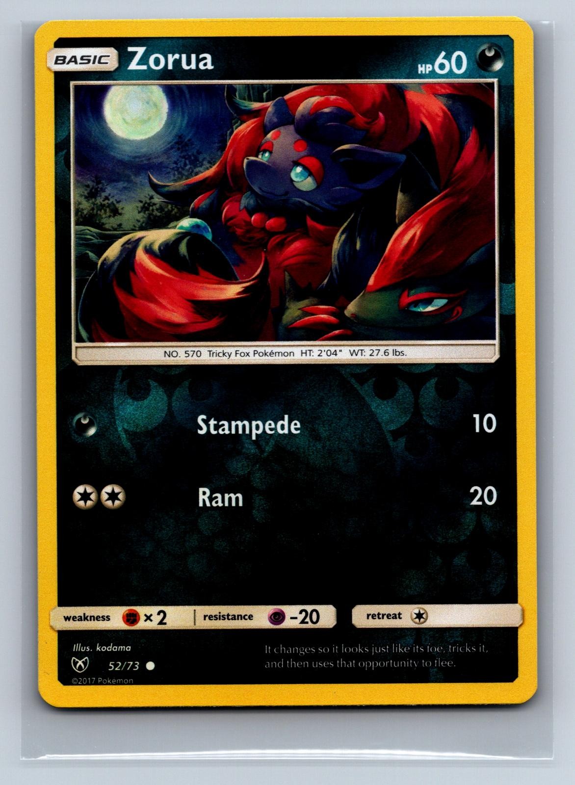 Zorua 52/73 Common Shining Legends Pokemon Reverse Holo NM/M 707c-9