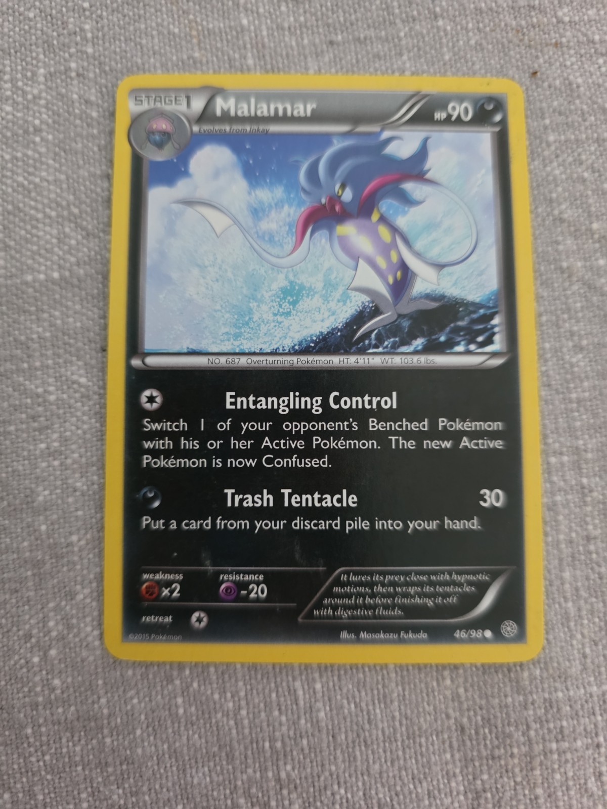 Malamar 46/98 Ancient Origins Pokémon Card 2015