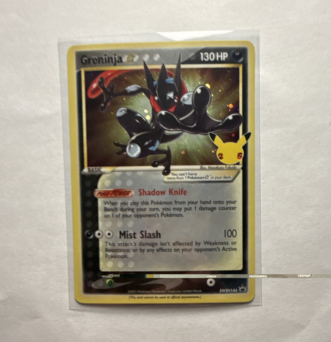 Pokemon Company Greninja SWSH144 Promo Holo English 2021 130HP 25th Anniv