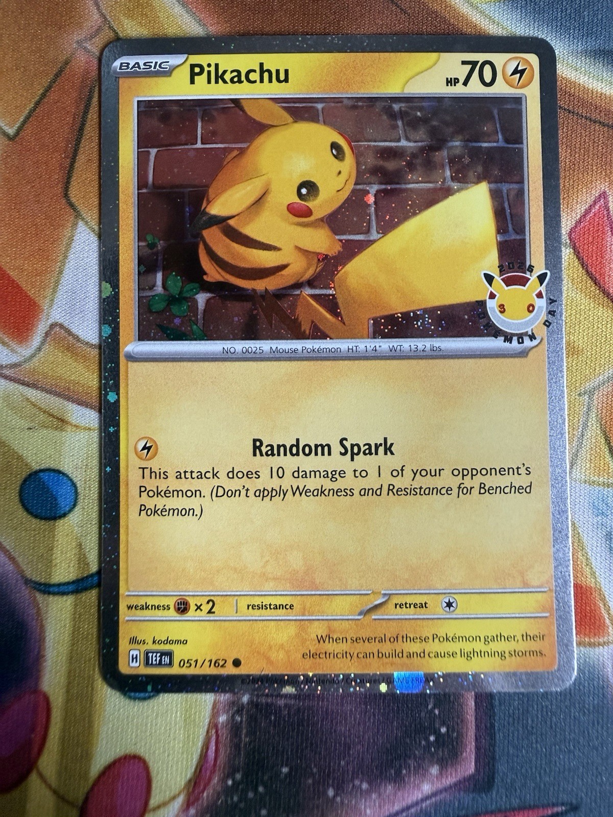 HOLO BLEED! 2025 Pokémon Pikachu Pokemon Day 30th Promo Cosmos Holo 051/162