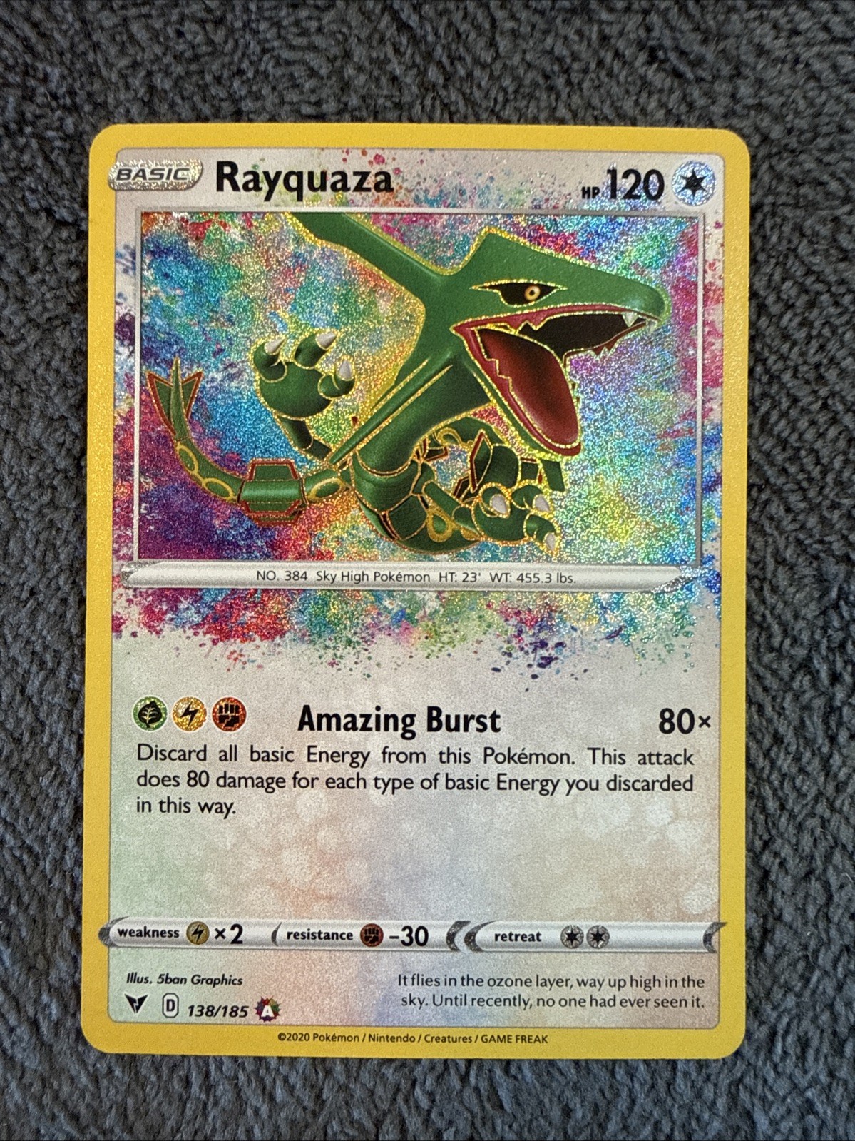 Rayquaza 138/185 Amazing Rare Vivid Voltage Pokemon Holo Near Mint NM