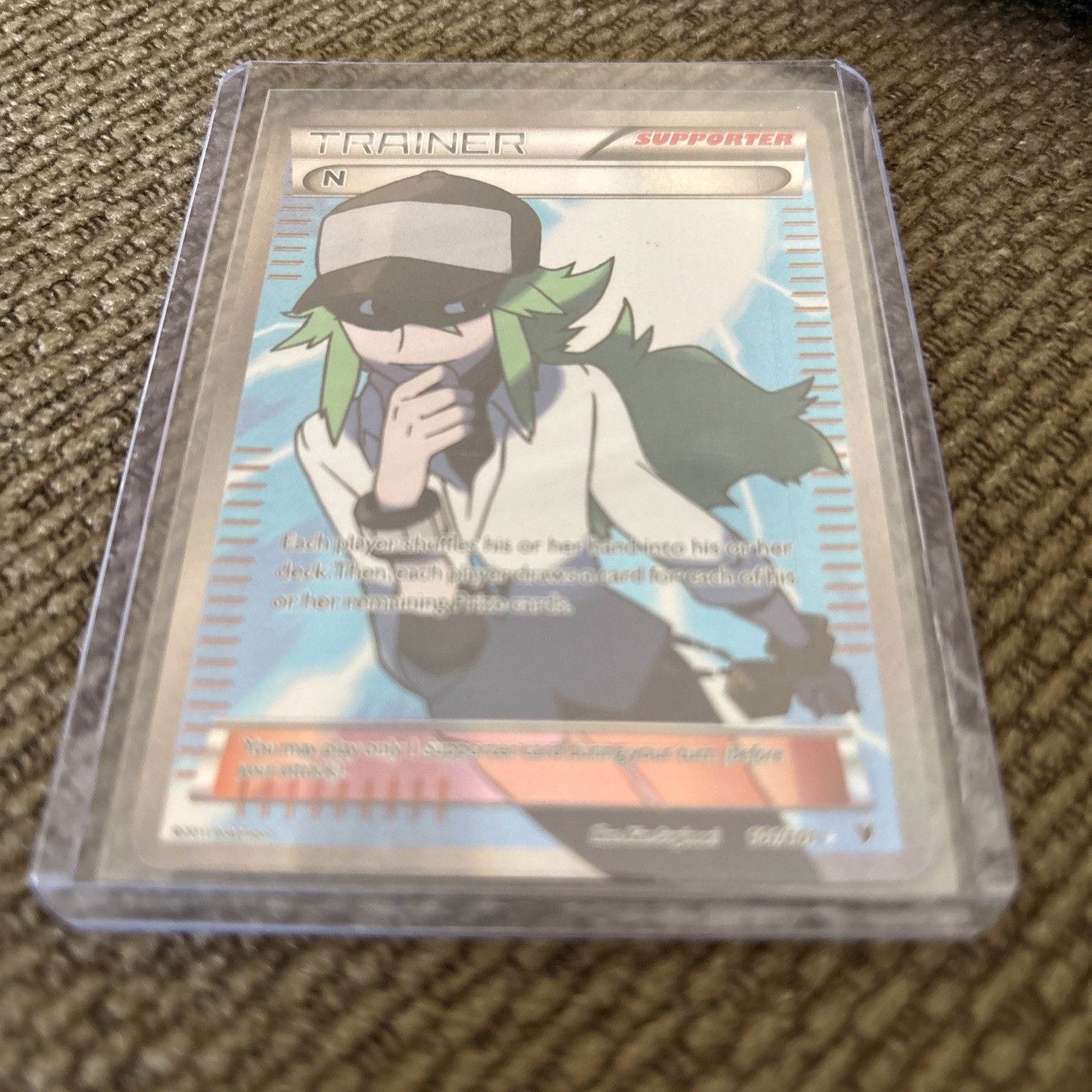 Pokémon Trainer N Full Art Holo Card 101/101 Noble Victories Supporter