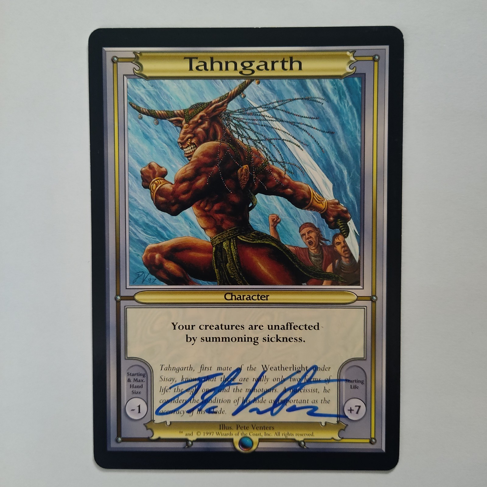 MTG Tahngarth (Oversized) Vanguard – Signed by Artist Pete Venters (Blue)