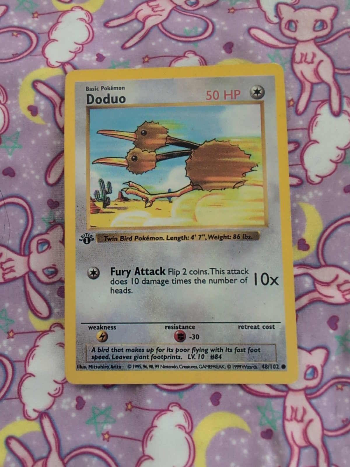 Pokemon Doduo 48/102 (1st Edition) Shadowless *Near Mint* Never Played Card
