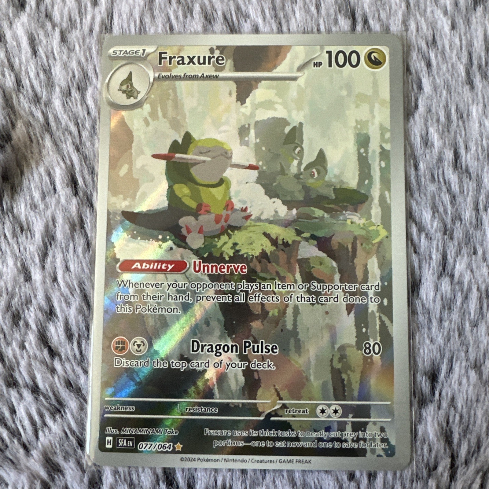 Fraxure 077/064 Sv: Shrouded Fable Holo Pokemon NM+