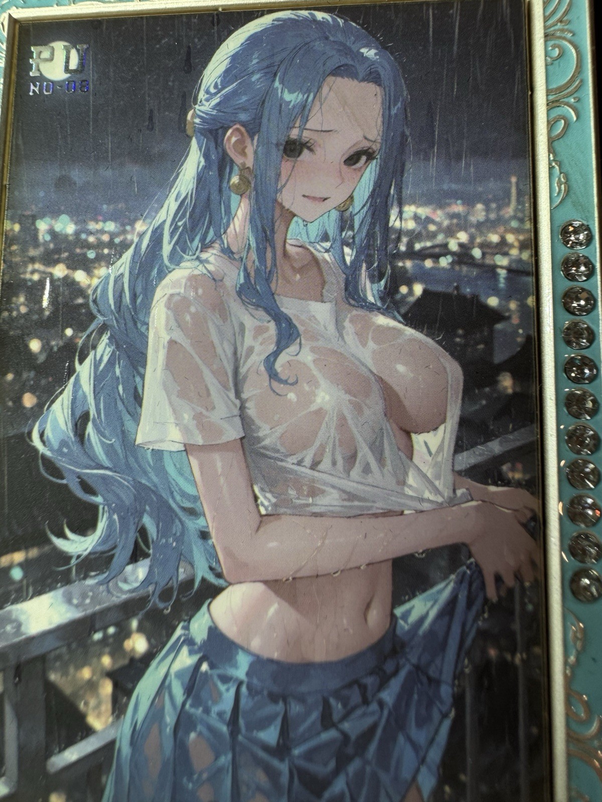 Vivi Shorts Wet One Piece Metal Character Diamond Card Goddess Waifu