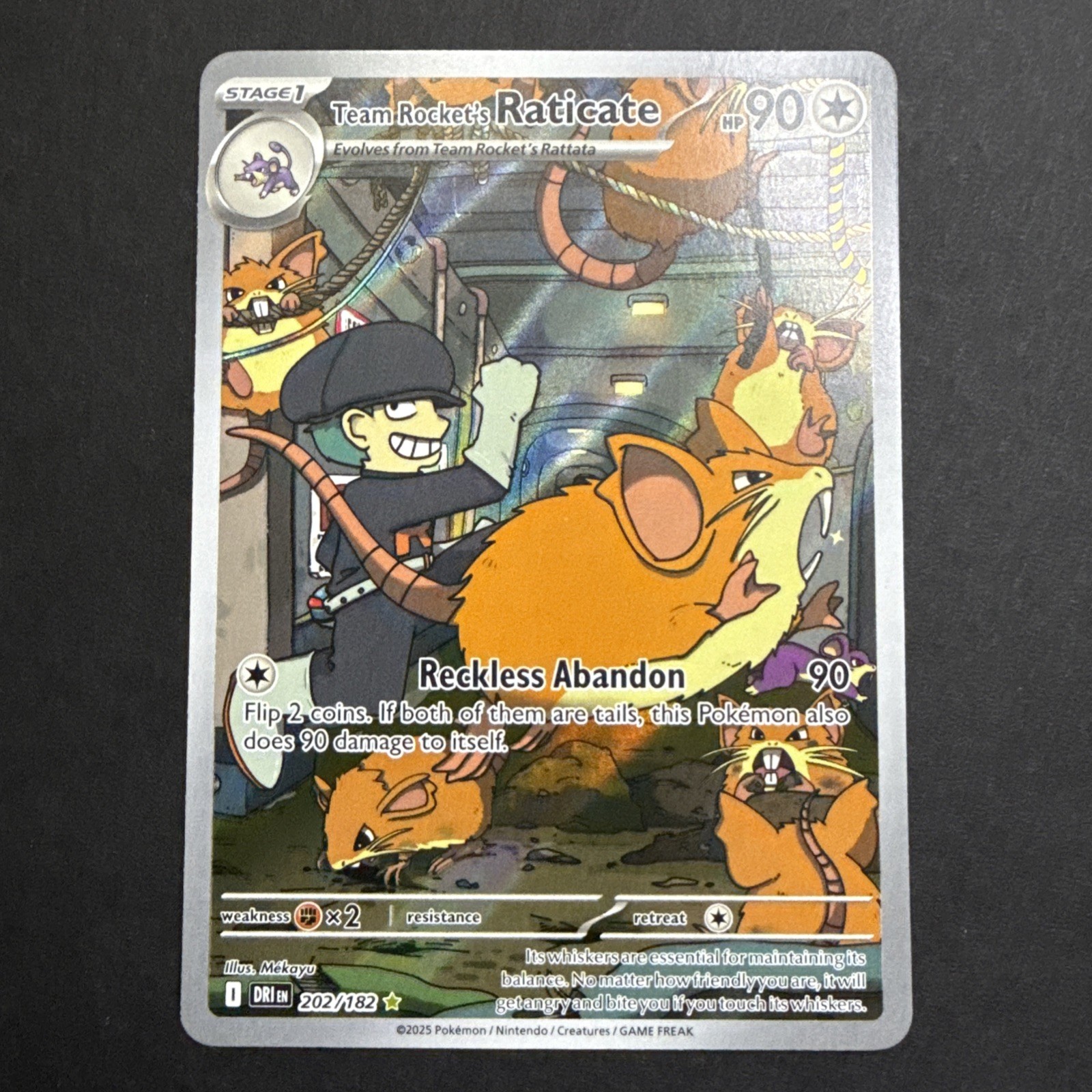 Pokémon TCG Team Rocket’s Raticate 202/182 Destined Rivals (NM)