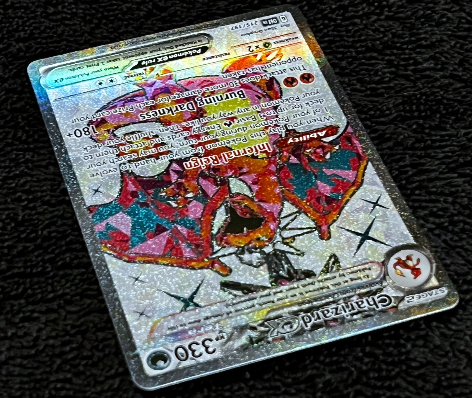 2023 CHARIZARD EX • 215/197 • OBSIDIAN FLAMES HYPER RARE SILVER • POKéMON