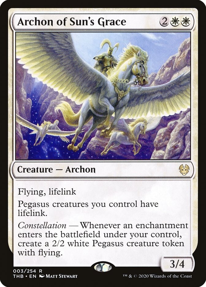 Archon of Sun’s Grace 003/254 Non Foil Rare Theros Beyond Death MTG Near Mint
