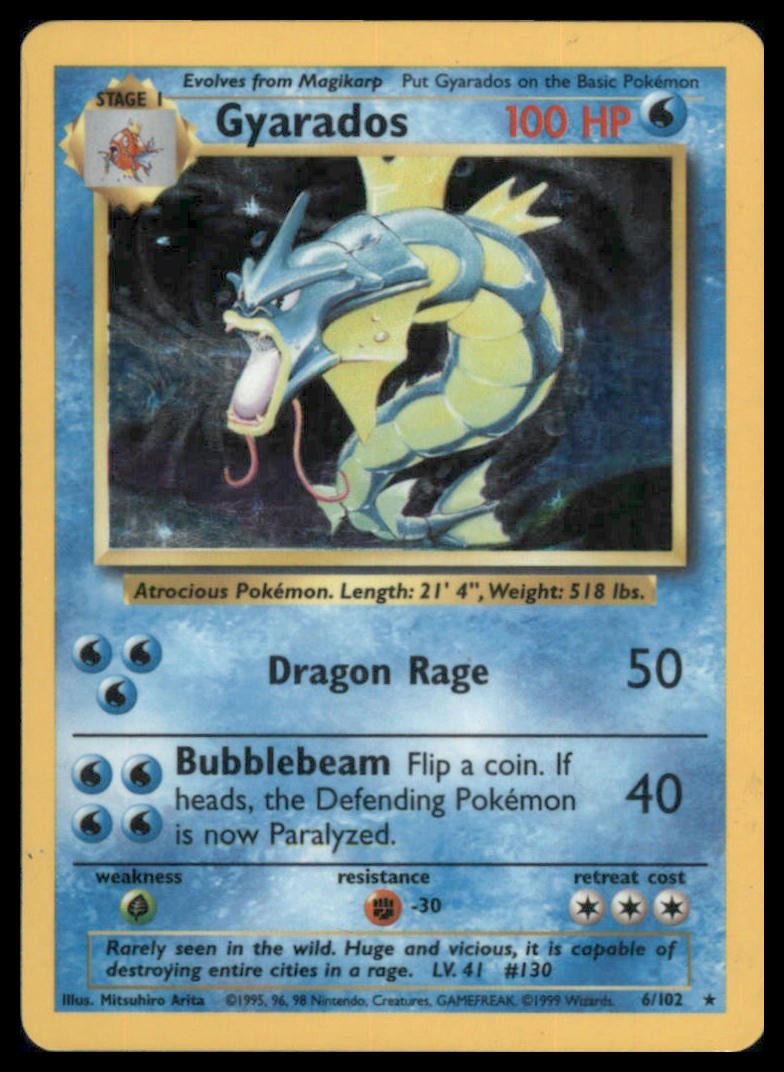 Gyarados Holo Rare Base Set 006/102 NM