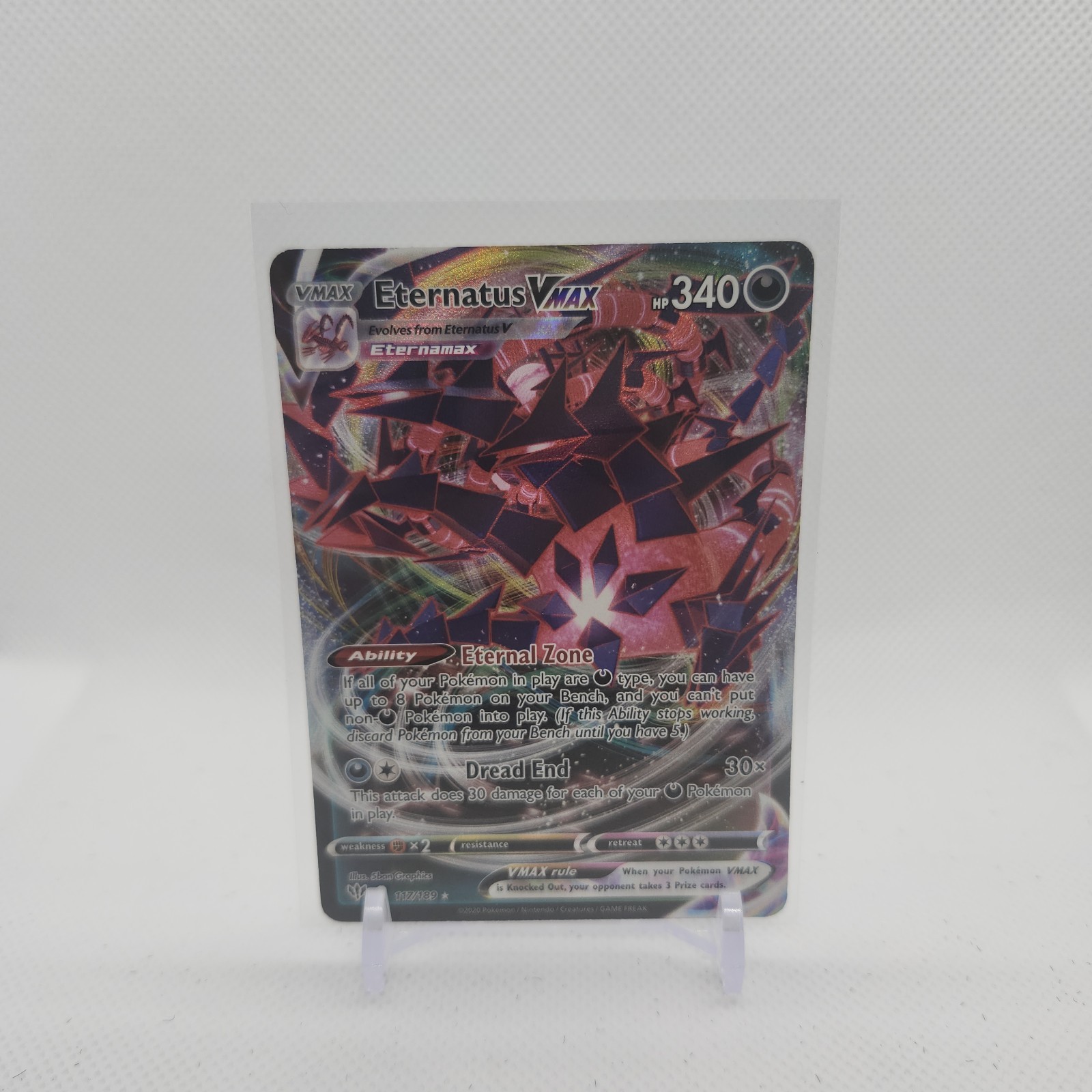 Pokémon TCG Eternatus VMAX Darkness Ablaze Full Art Card 117/189