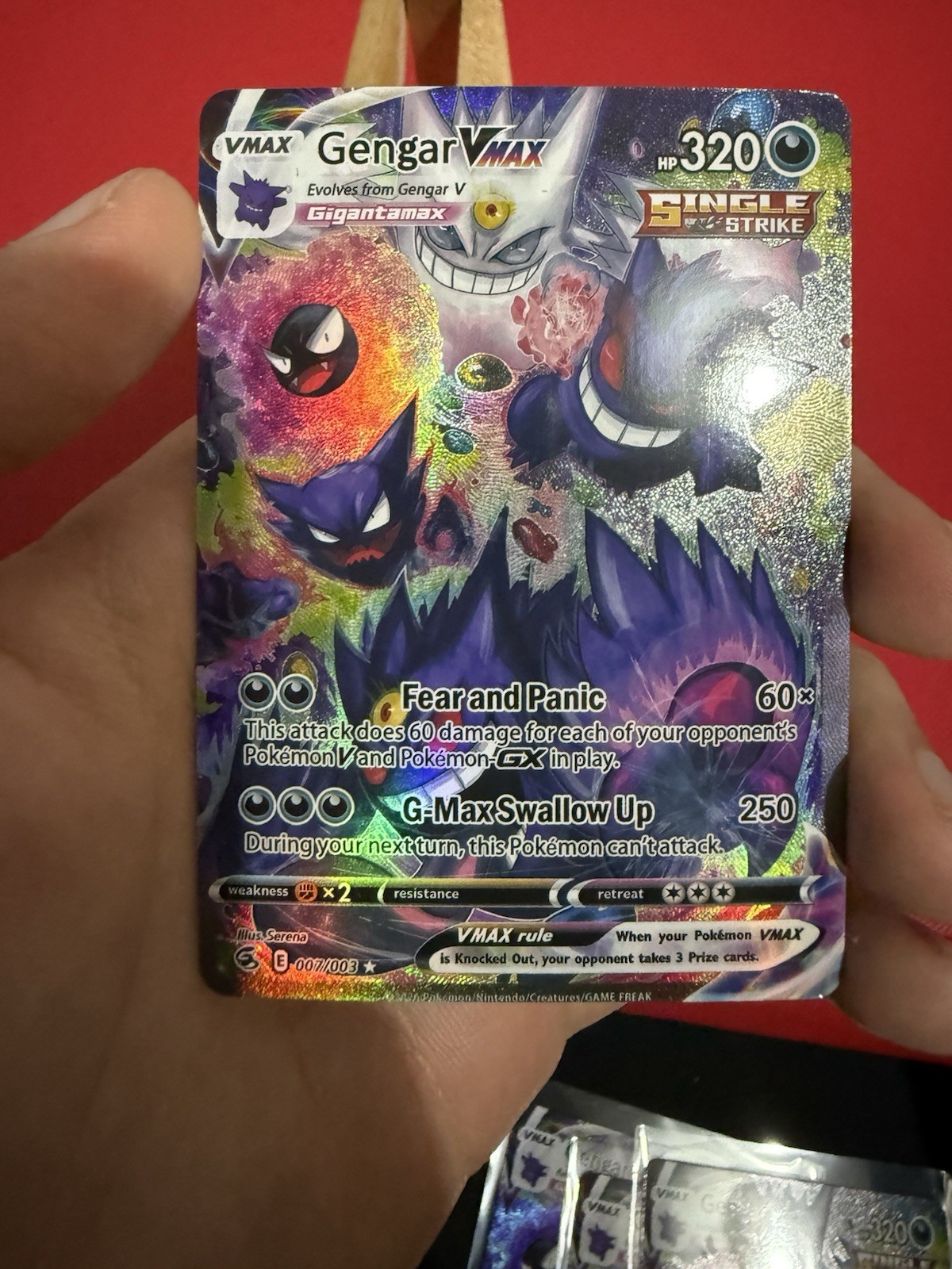 Mega Gengar Shiny Haunter Gastly Textured Pokemon Card DISPLAY ART CARD