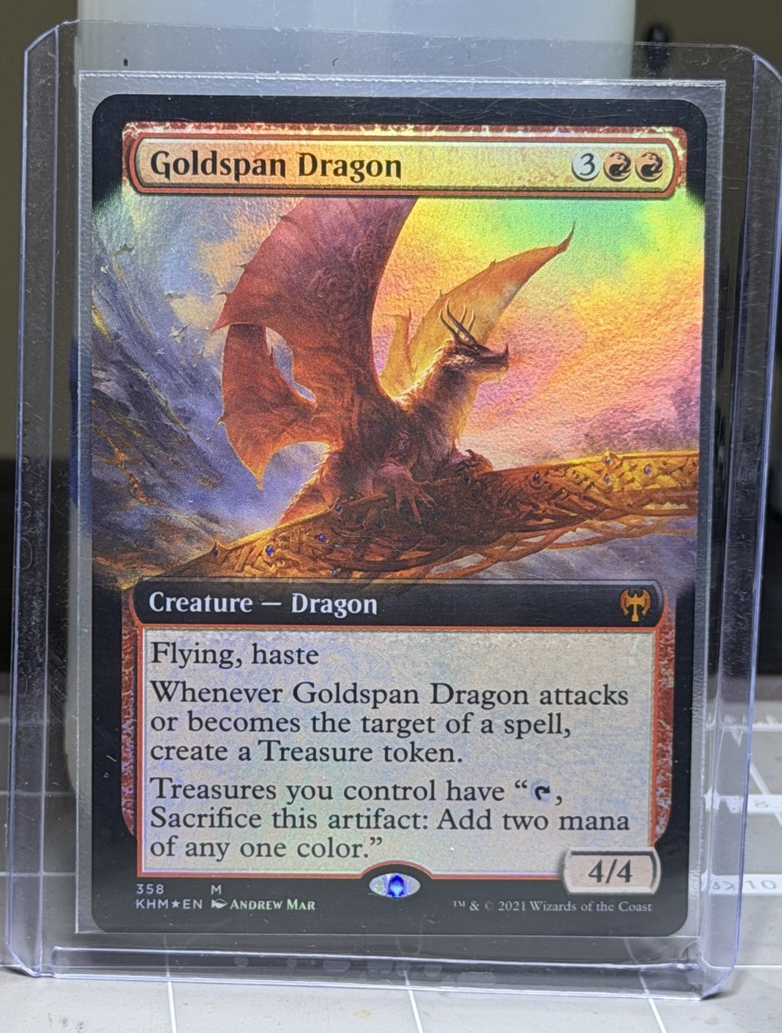 Goldspan Dragon (Extended Art) Kaldheim Foil