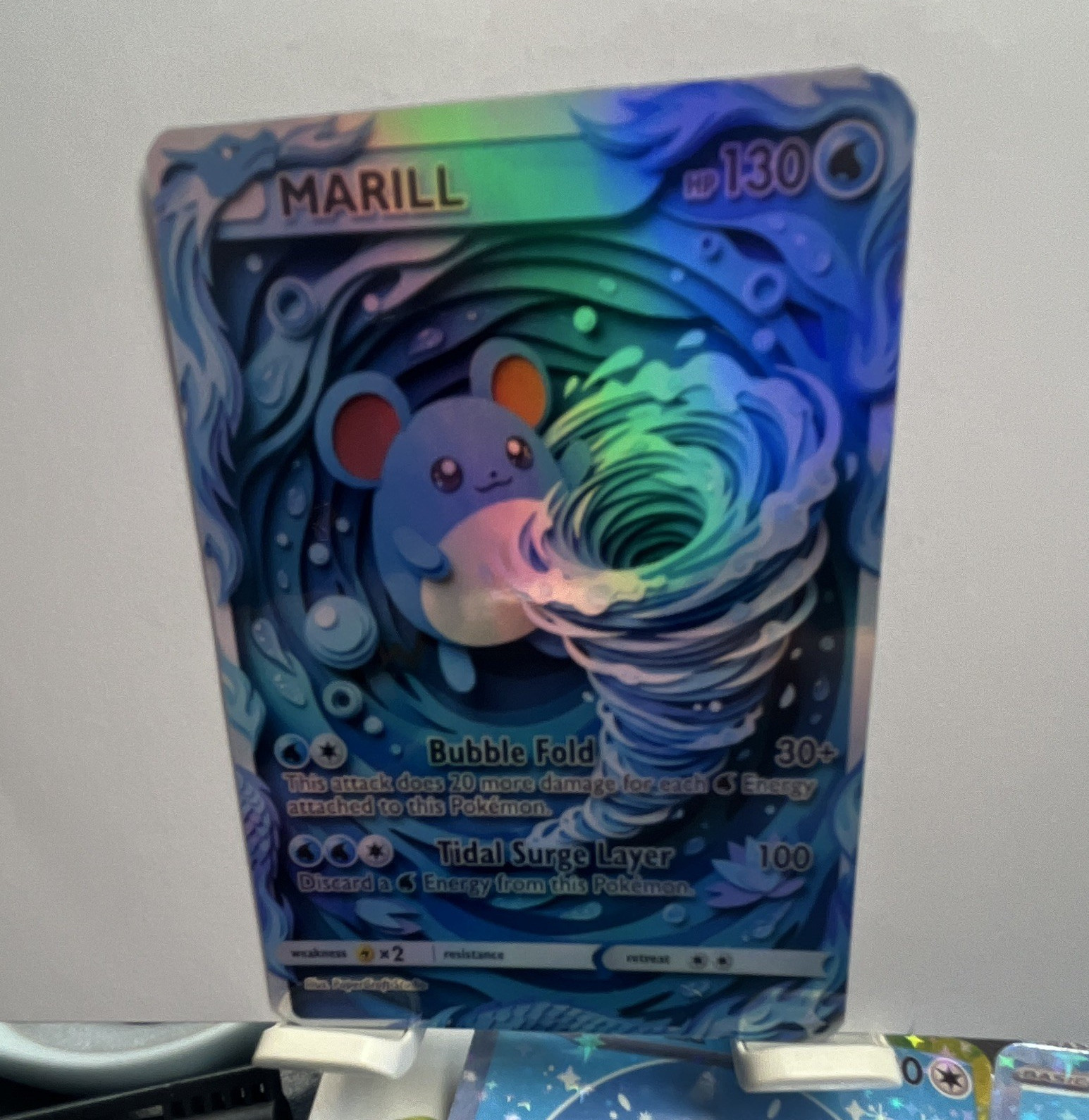 Marill 130 HP Custom Fan Art Altered/Custom Art Holo English Pokemon TCG