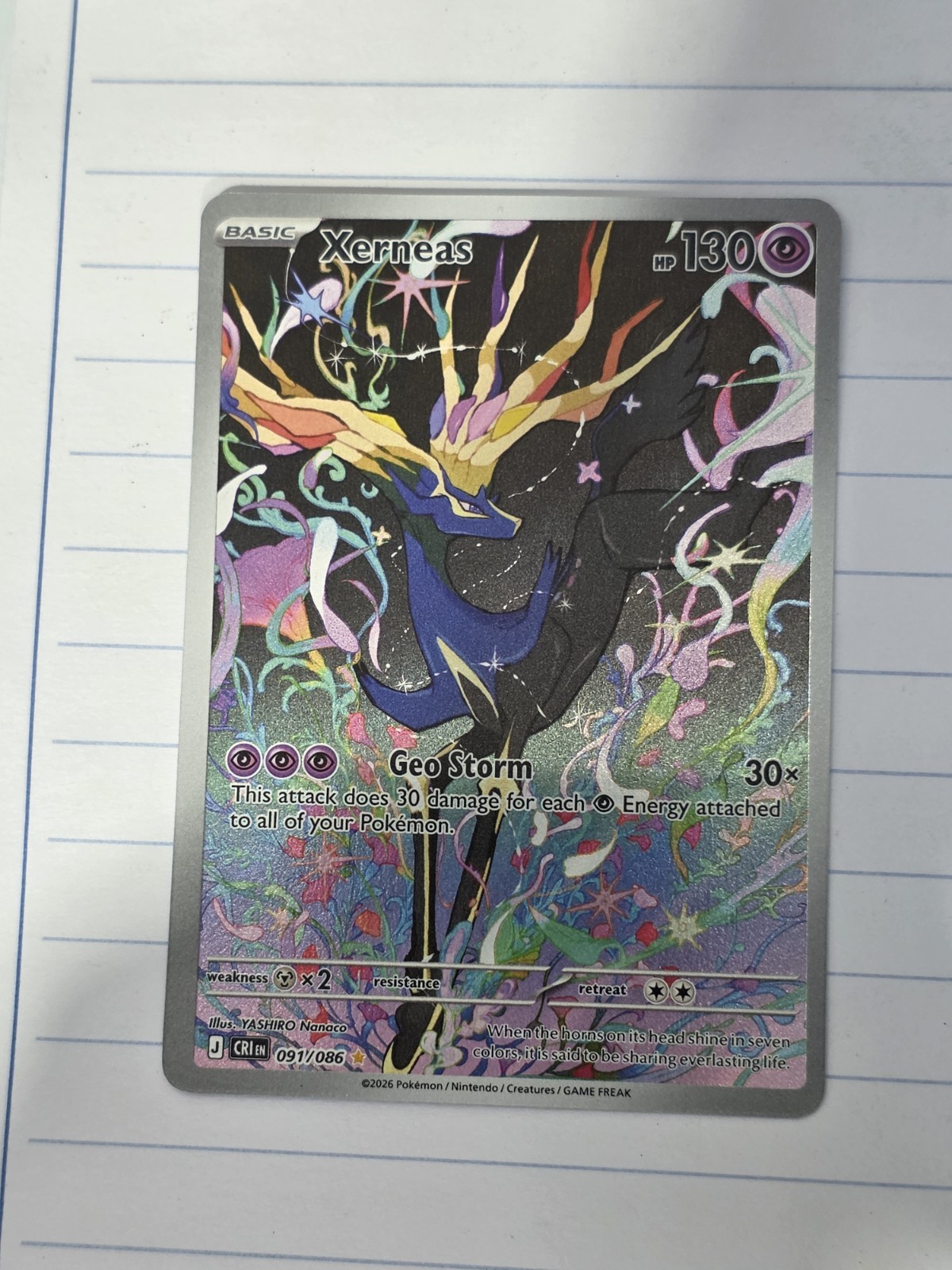 Xerneas 91/86 Illustration Rare Pokemon Chaos Rising ME04 MINT/NM