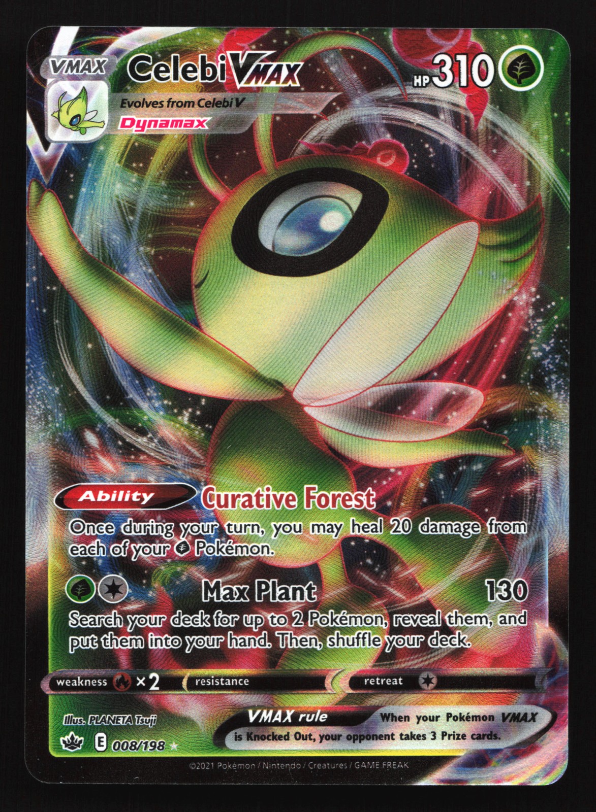 Celebi VMAX 008/198 SWSH06: Chilling Reign Ultra Rare Pokemon Card