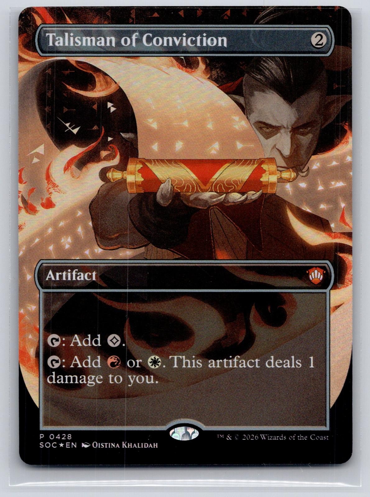 Talisman of Conviction (Borderless) 428 Commander: Secrets of Strixhaven Foil NM