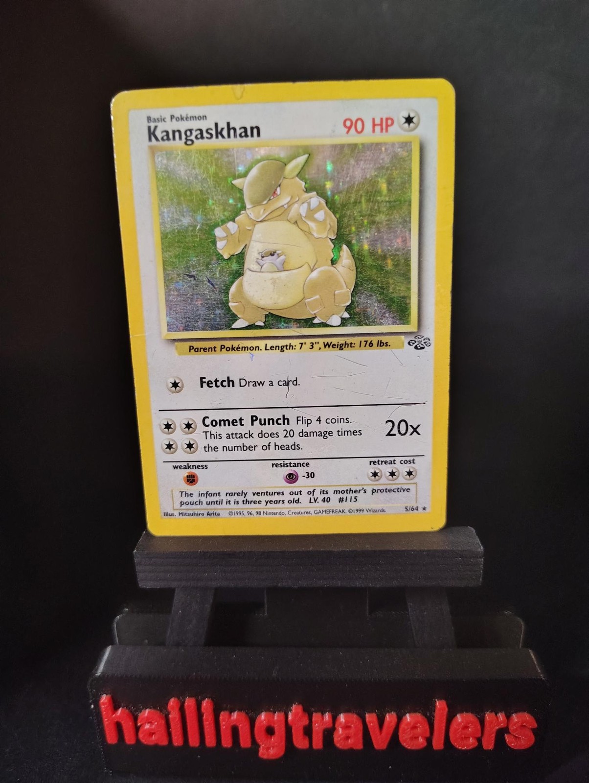 Kangaskhan 5/64 Holo Rare Jungle Pokemon Unlimited Holo Moderately Played
