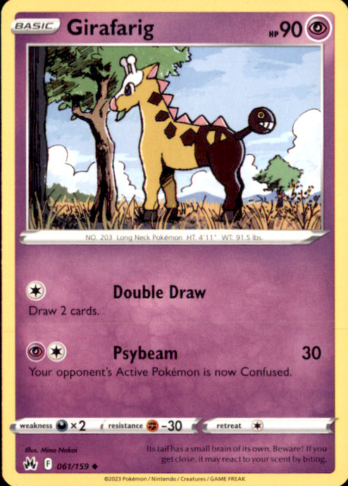 Girafarig Uncommon SWSH: Crown Zenith 061/159 NM Mina Nakai 2023