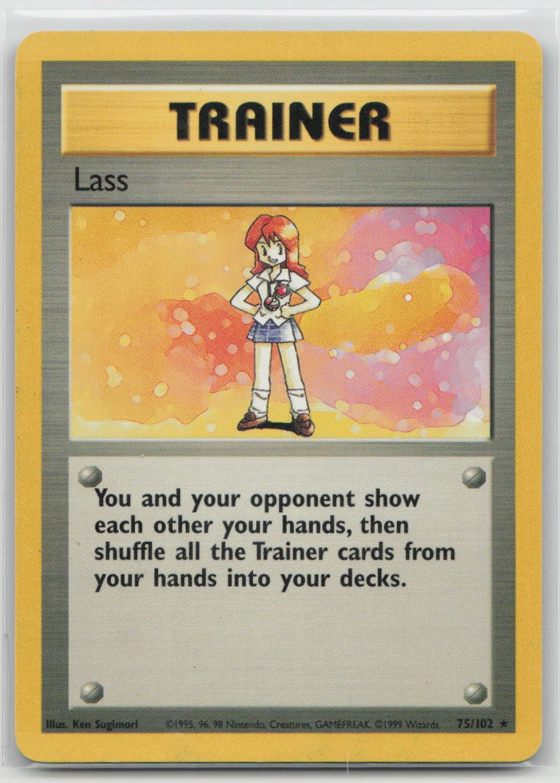 Lass 75/102 Rare Base Set Unlimited Pokemon Lightly Played