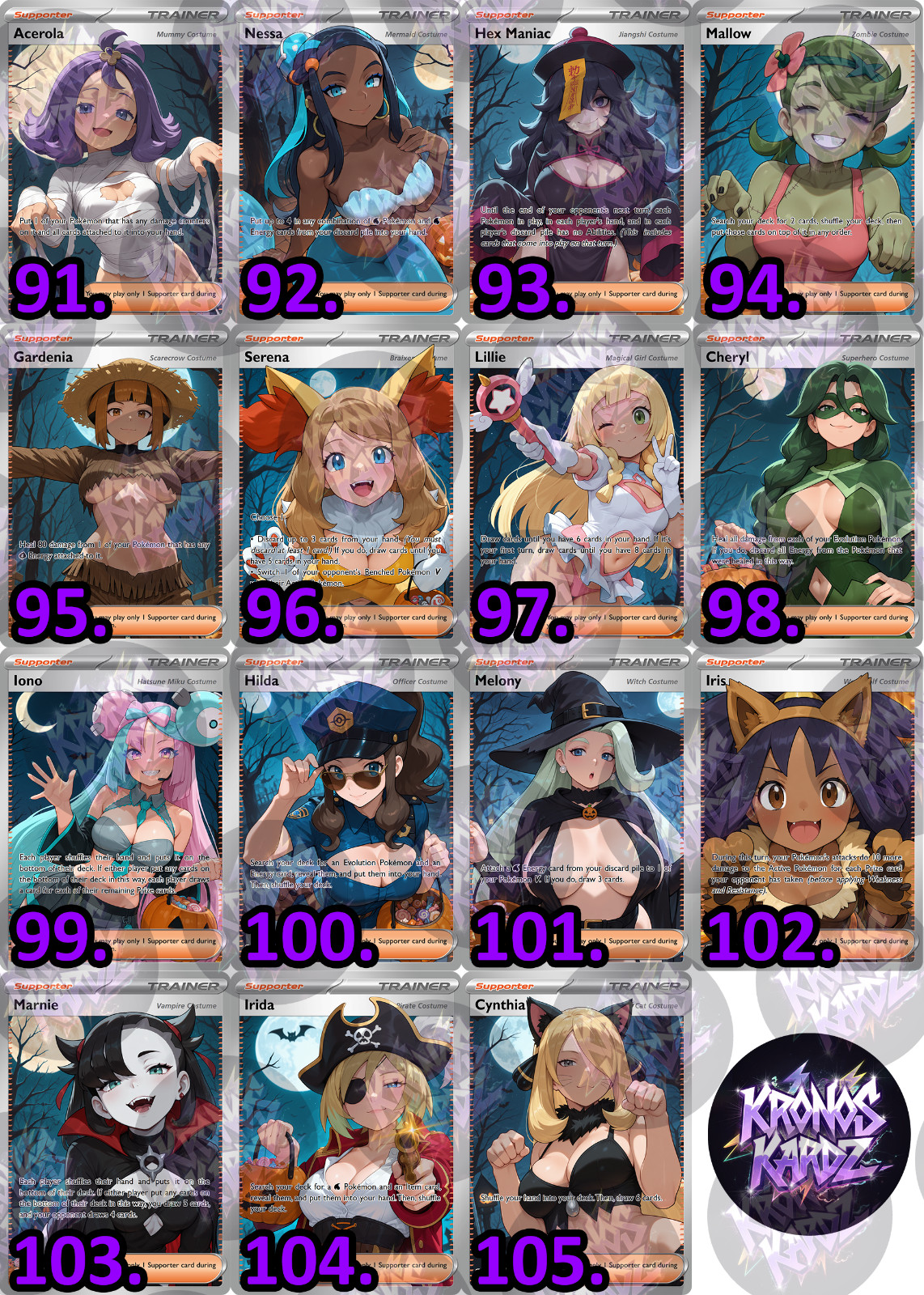 KRONOS KARDZ – Pokemon Custom Full Art WAIFU Supporter | HAUNTED TREATS
