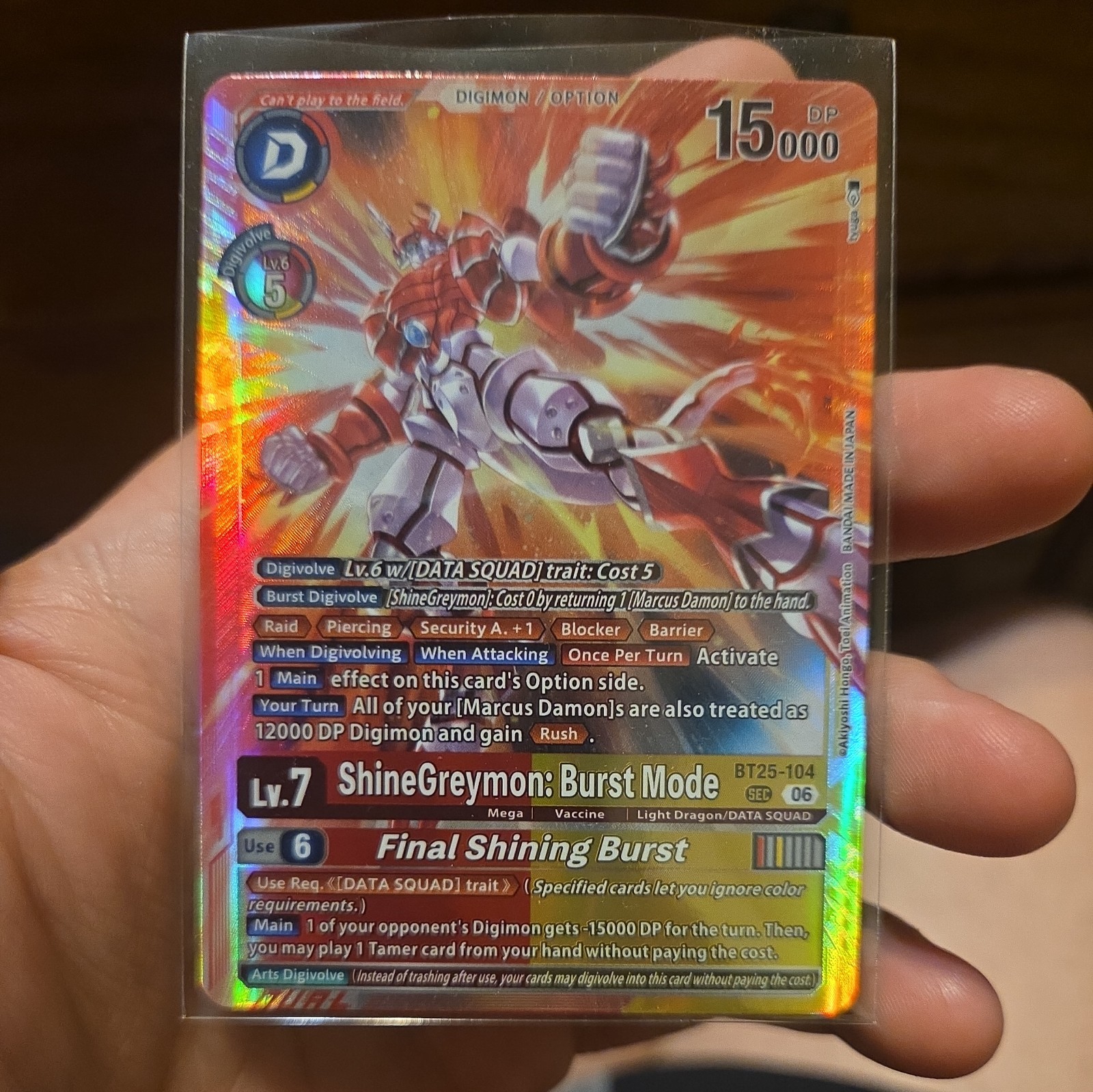 Digimon BT25-104 Dual Revolution ShineGreymon: Burst Mode / Final Shining Burst