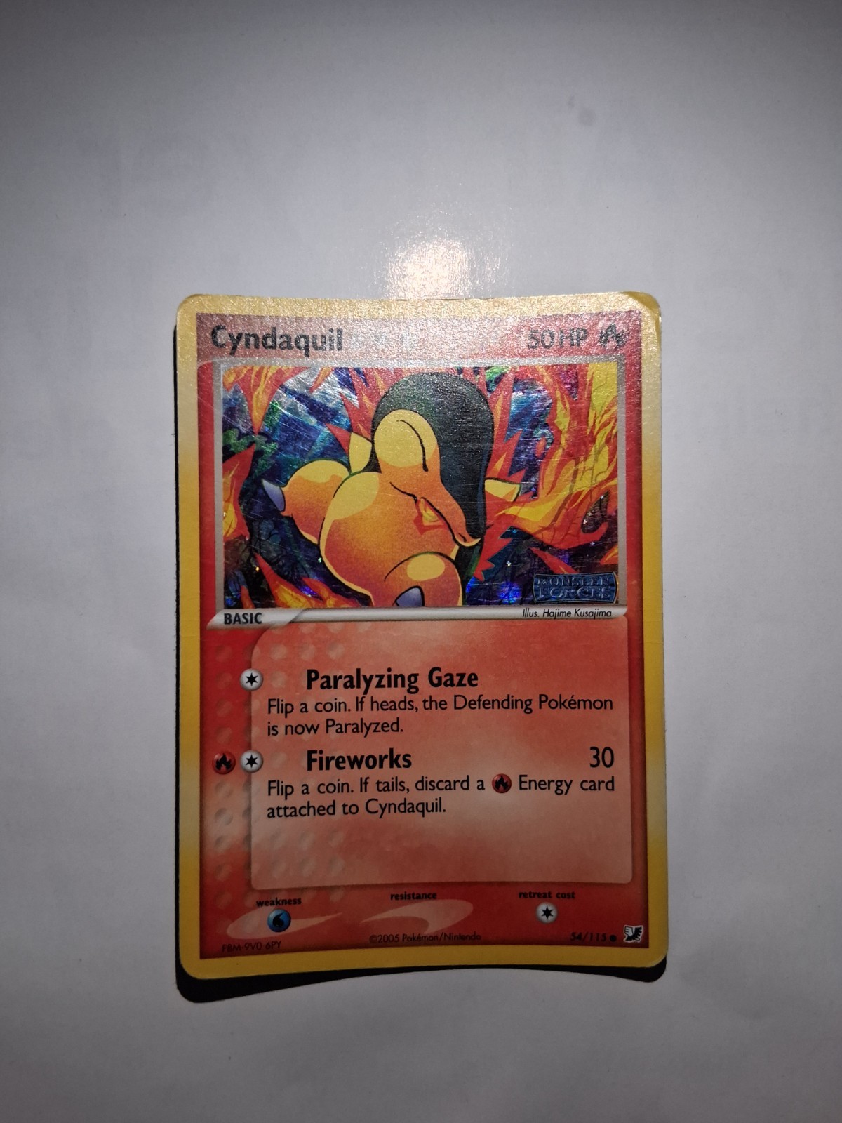 Cyndaquil 54/115 EX Unseen Forces Reverse Holo Basic 50 HP 2005 English Kusajima