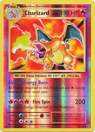 Charizard – 11/108 – Pokemon Evolutions XY Reverse Holo Rare Card NM
