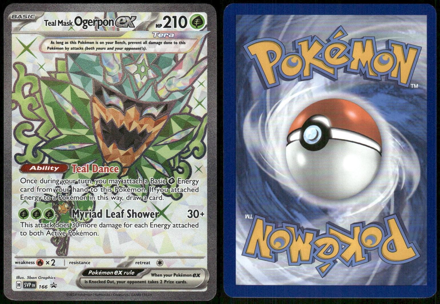 Pokemon Scarlet & Violet Promo Teal Mask Ogerpon ex 166 Holo Ultra Rare NM/M