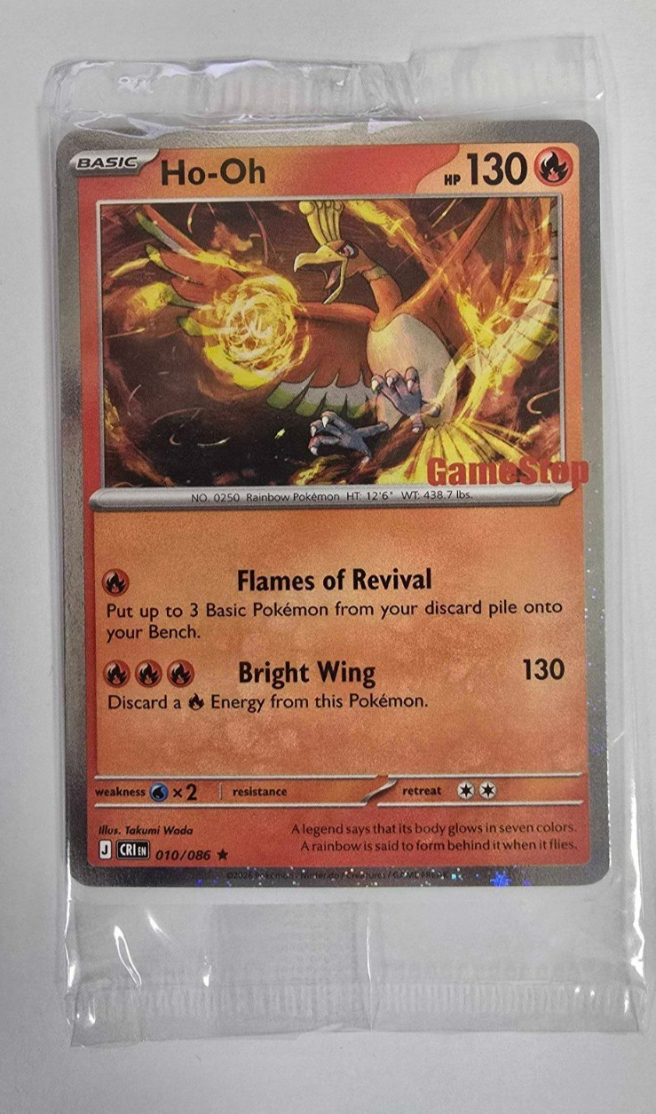 Ho-Oh 010/086 Chaos Rising GameStop Stamped Sealed Chaos Rising Promo Pokémon