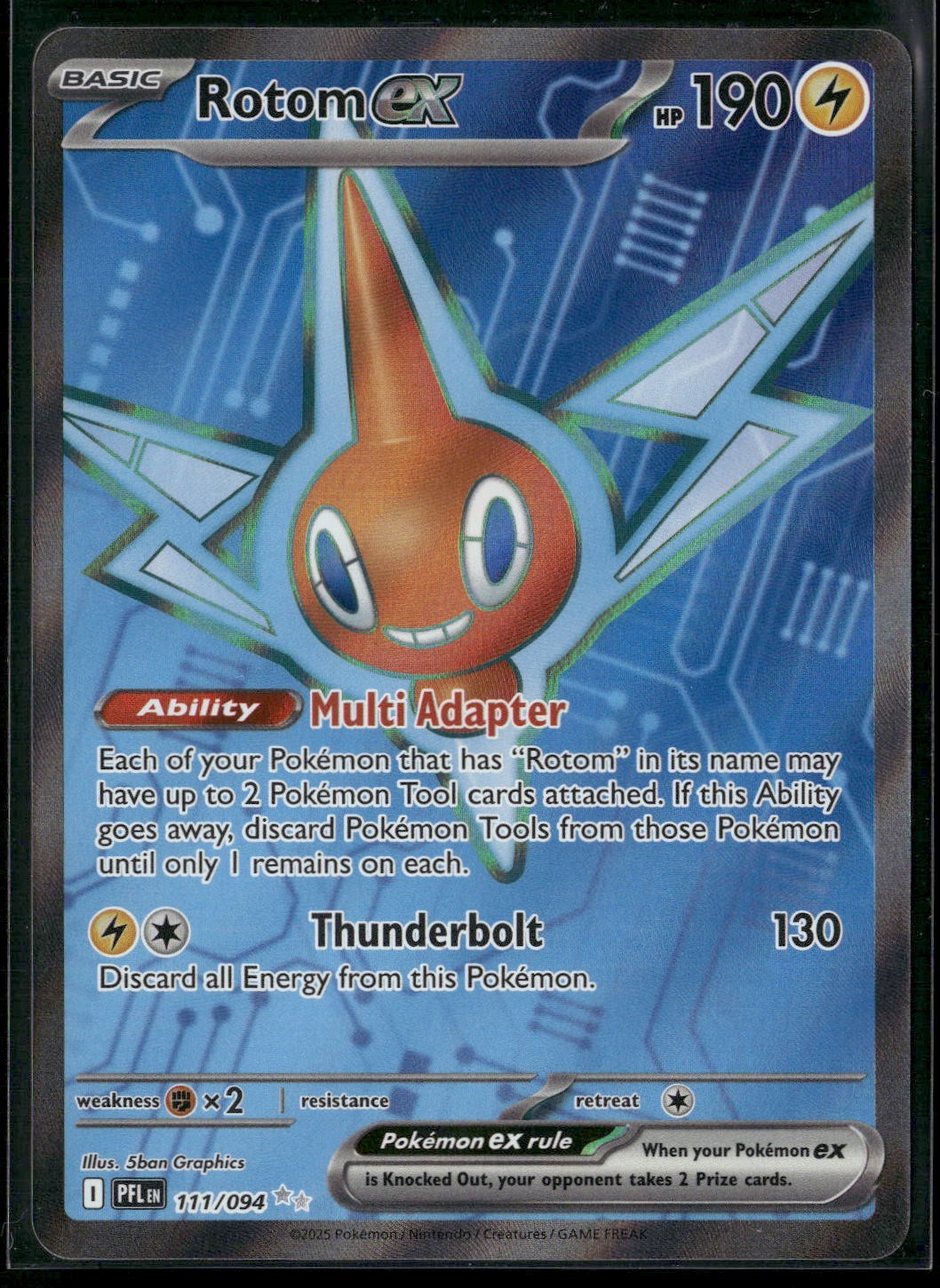 Pokémon Rotom ex Ultra Rare 111/094 PFL ME02: Phantasmal Flames NM