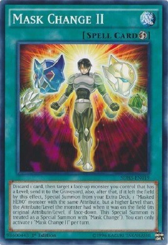 *** MASK CHANGE II *** (LP) 1ST EDITION SDHS-EN019 (MASK CHANGE 2 / TWO) YUGIOH!