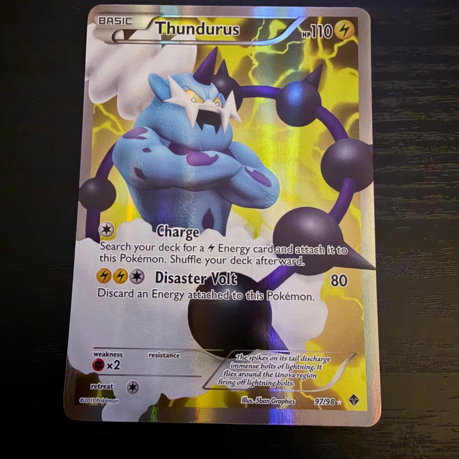Thundurus 97/98 Ultra Rare Emerging Powers Pokemon Holo Near Mint