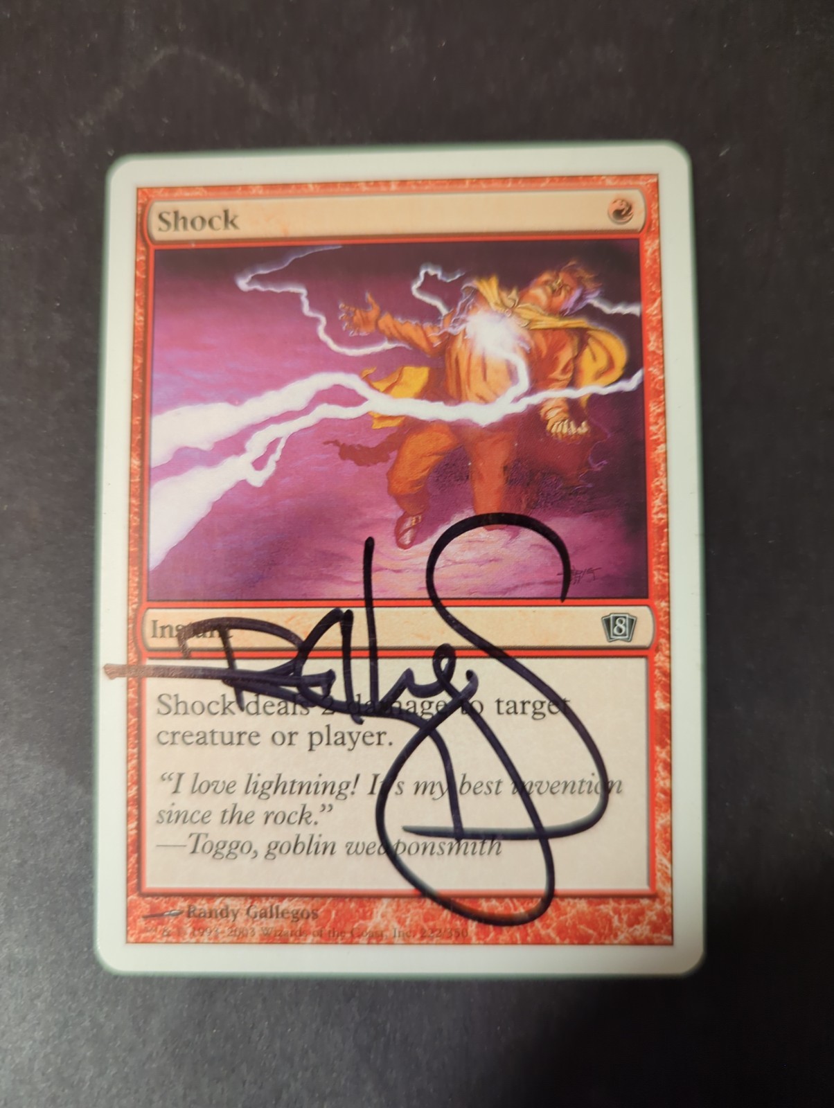MTG Shock Signed Randy Gallegos Magic 8th Eighth Edition LP