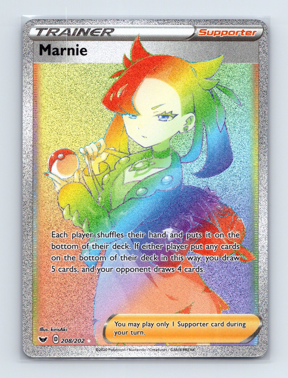 Marnie (Secret) Secret Rare SWSH01: Sword & Shield Base Set 208/202 NM