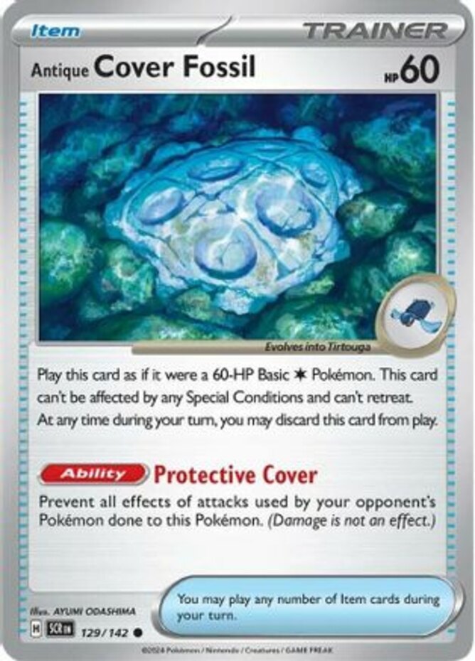 1x Antique Cover Fossil – 129/142 – Common – Reverse Holo NM-Mint Pokemon SV07 –