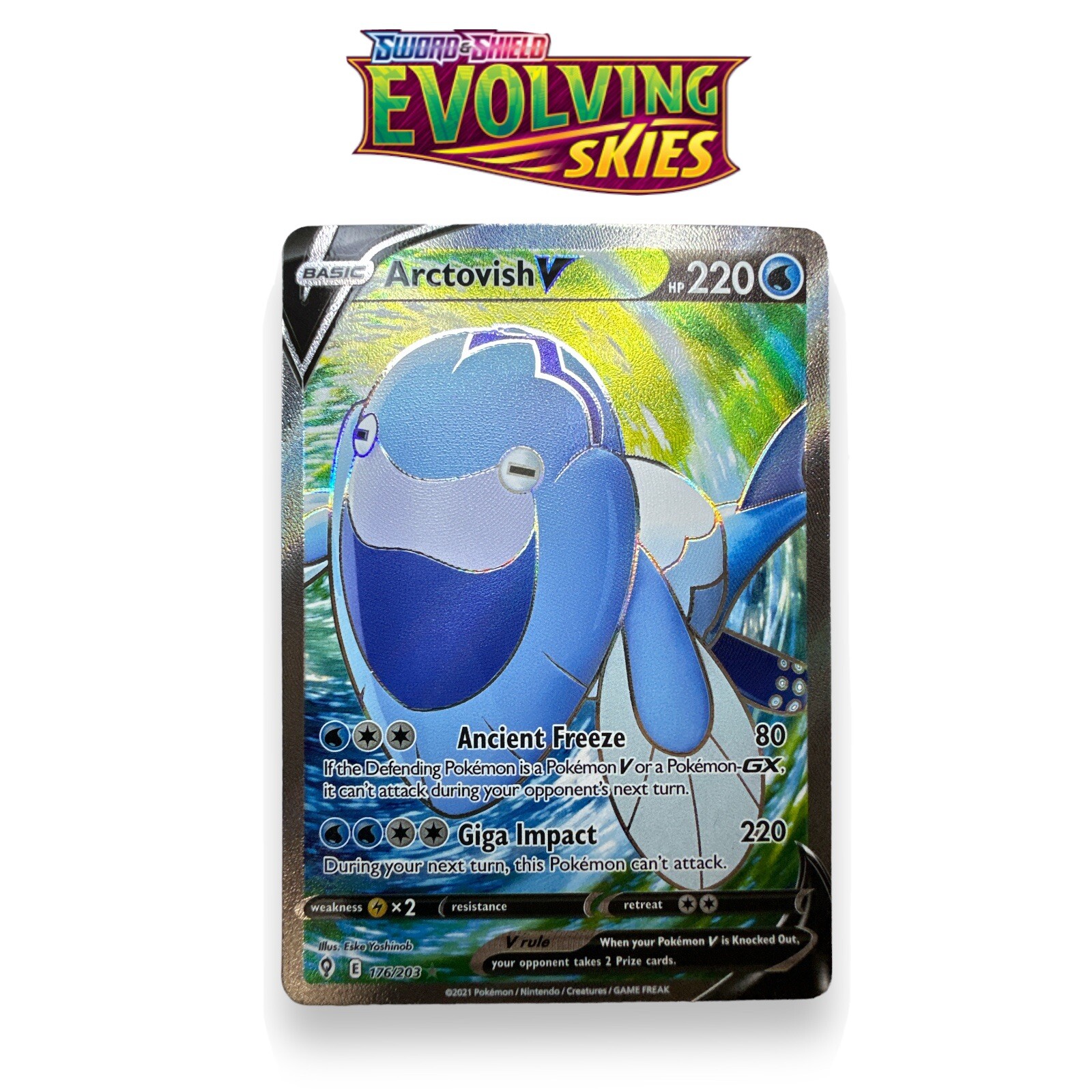 Arctovish V 176/203 Evolving Skies Pokémon VMAX (Full Art)