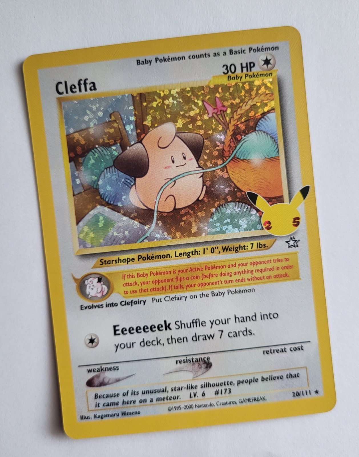 Pokemon Cleffa 20/111 Celebrations Ultra Rare Holo 25th Anniversary TCG English