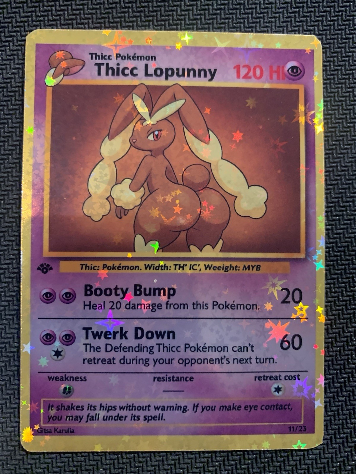 Thicc Lopunny (Alternative Custom Art ) Holografic Card