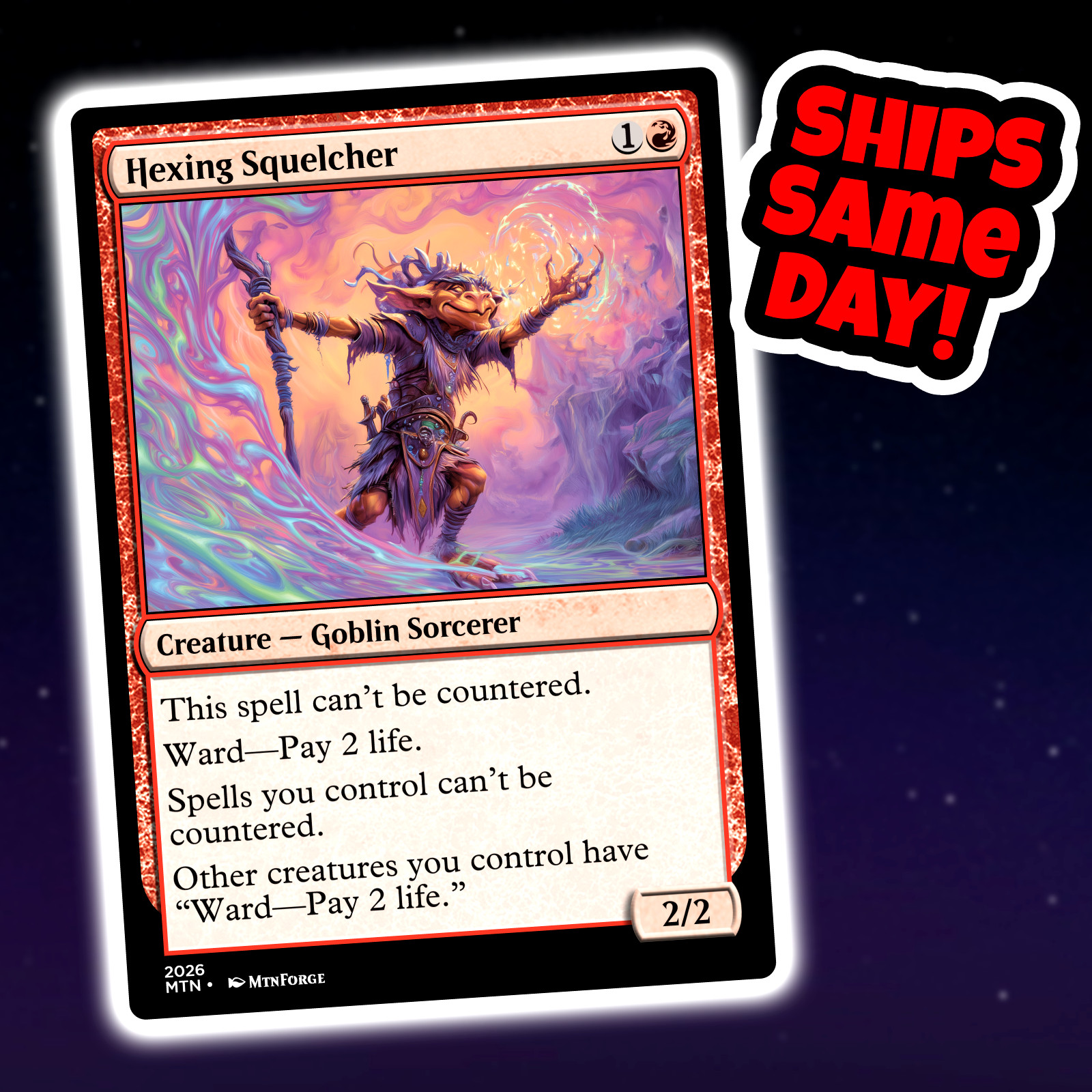 Hexing Squelcher – Custom Art Magic: The Gathering Playtest Card – Commander EDH