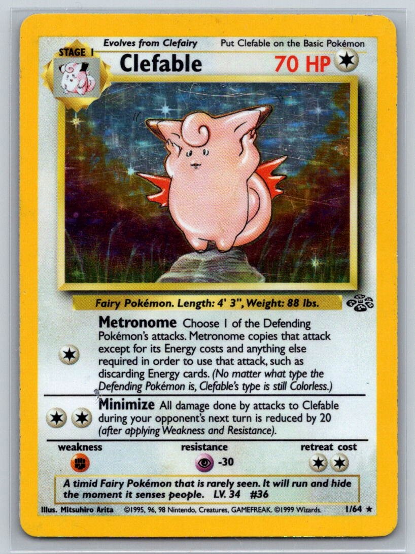 Clefable (1) Unlimited Holo Holo Rare JU #01/64 NM