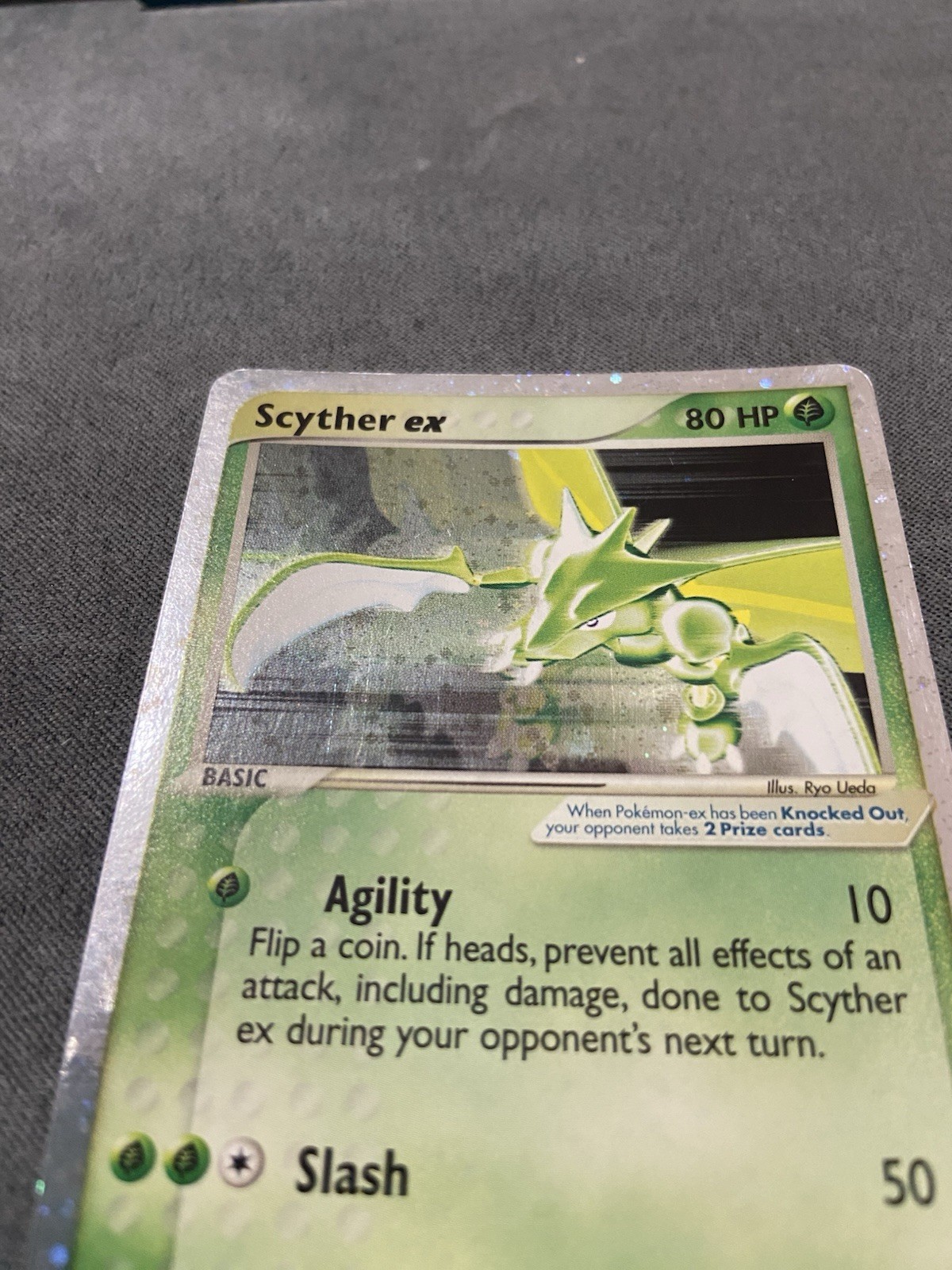 2003 Scyther ex 102/109 Ultra Rare Ruby and Sapphire Holo- LP