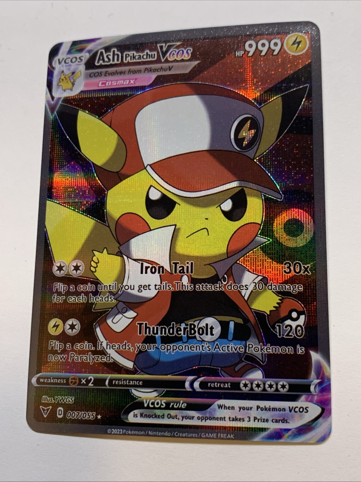 Pikachu Cosplay Ash Trainer Pokémon Custom ACG Goddess Card Holo Foil Anime Cute