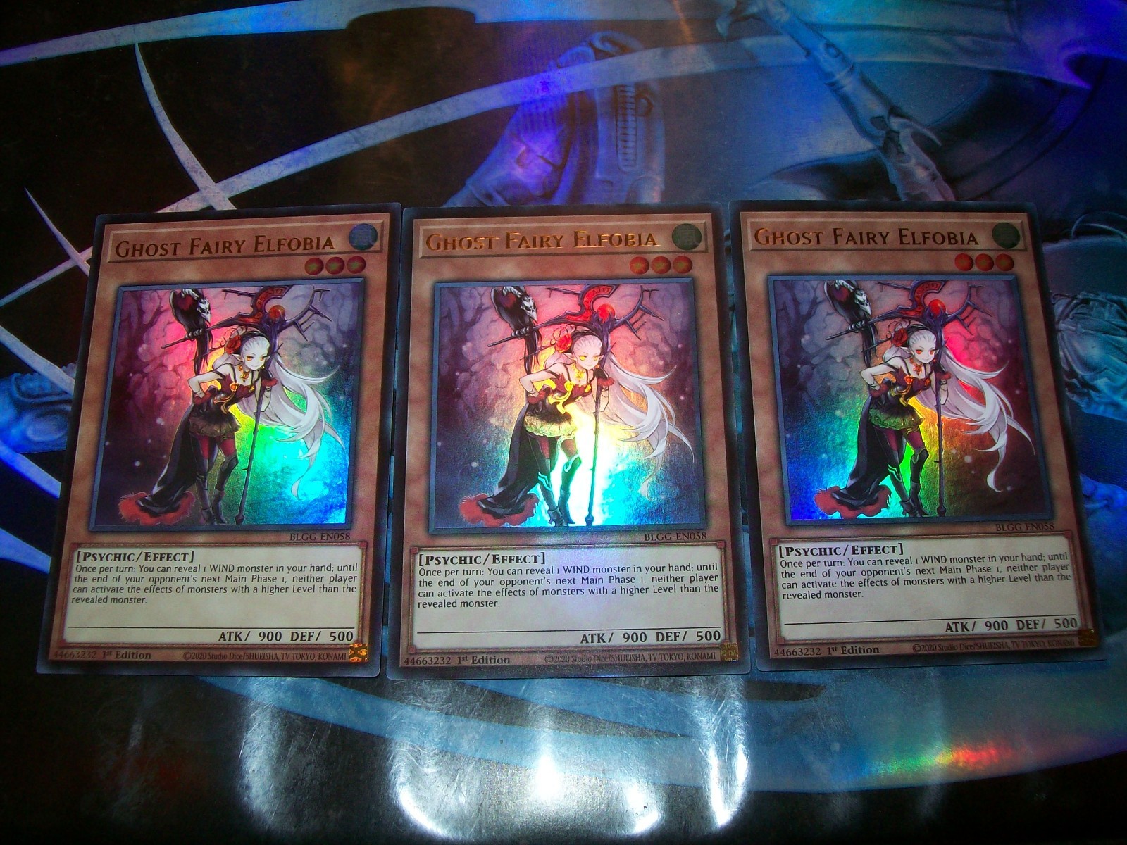 3x Ghost Fairy Elfobia 1st Edition Ultra Rare BLGG-EN058 Yu-Gi-Oh!