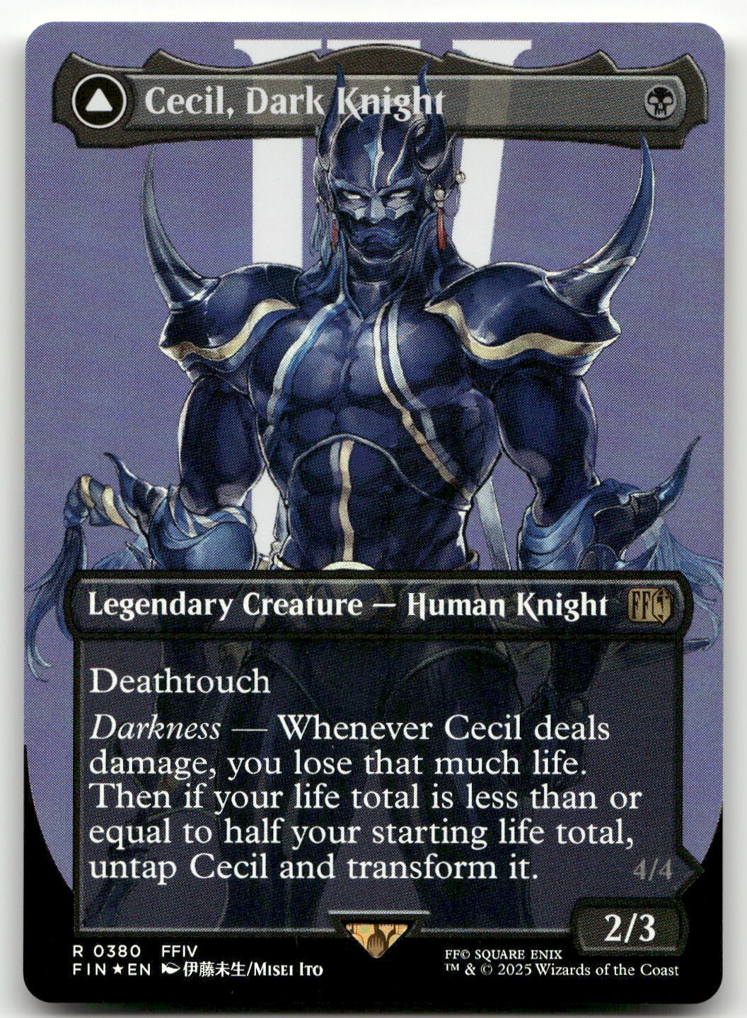 Cecil, Dark Knight (Borderless) #380 (Foil) (NM) Final Fantasy FIN Magic MTG