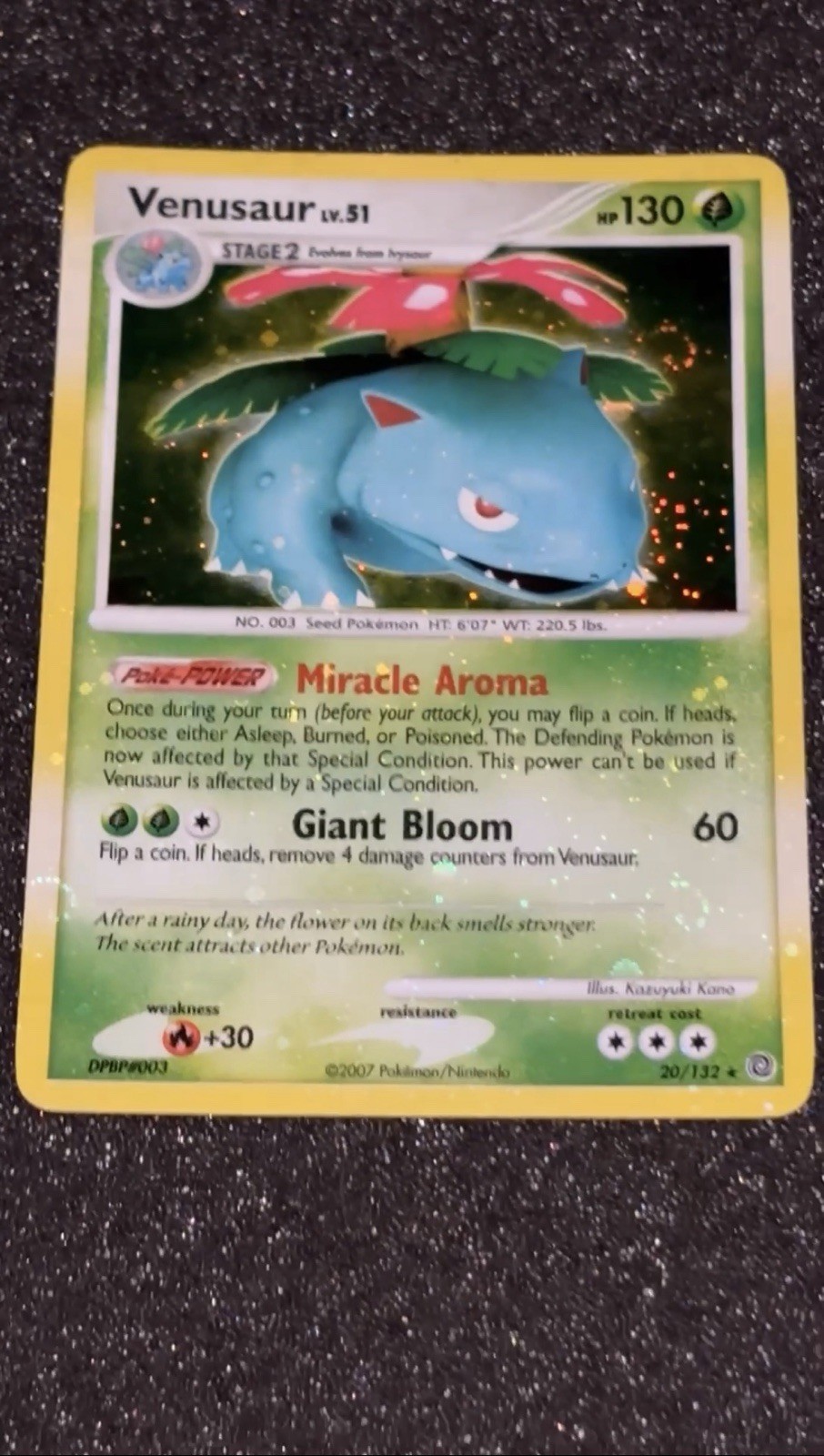 Pokemon Venusaur 2007 Secret Wonders NM/EX Holo 20/132 Heavy Holo Bleed 3x 🌀 🌀
