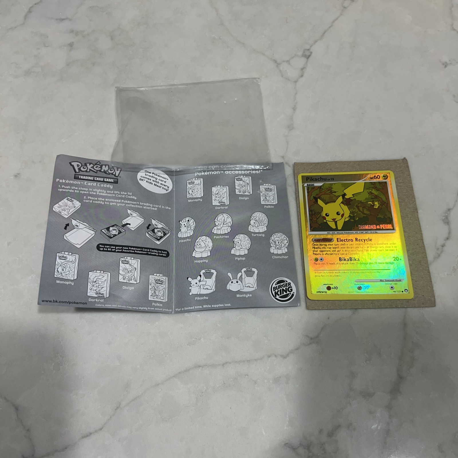 Pokémon Pikachu 94/123 Diamond and Pearl Burger King Stamped Reverse Holo